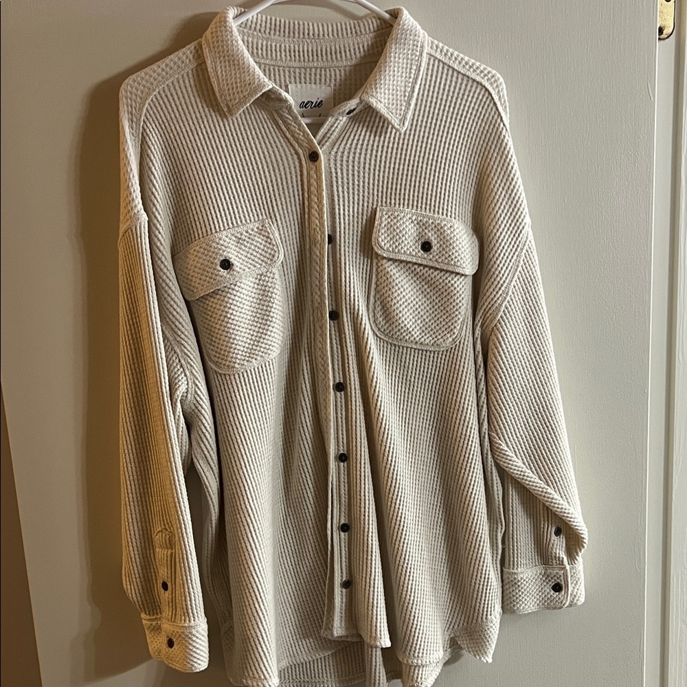 Aerie Cream Button Down Shirt
